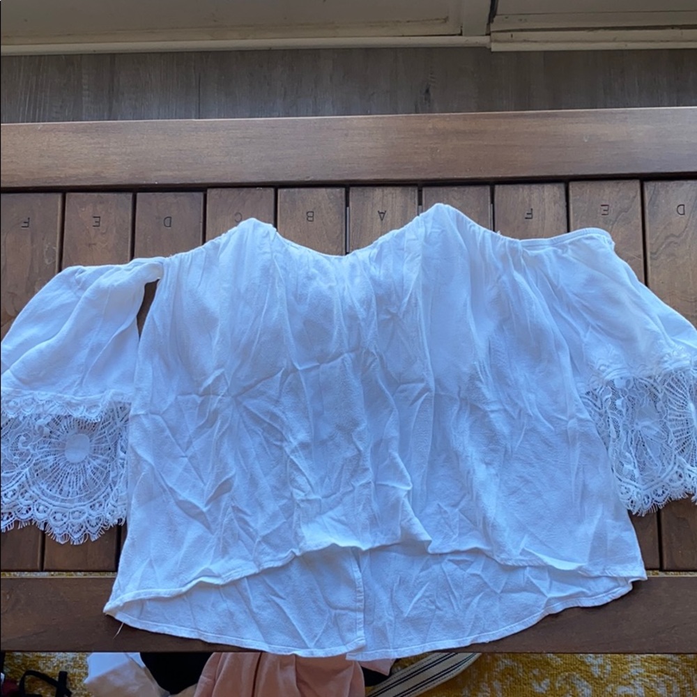 White flowy crop top